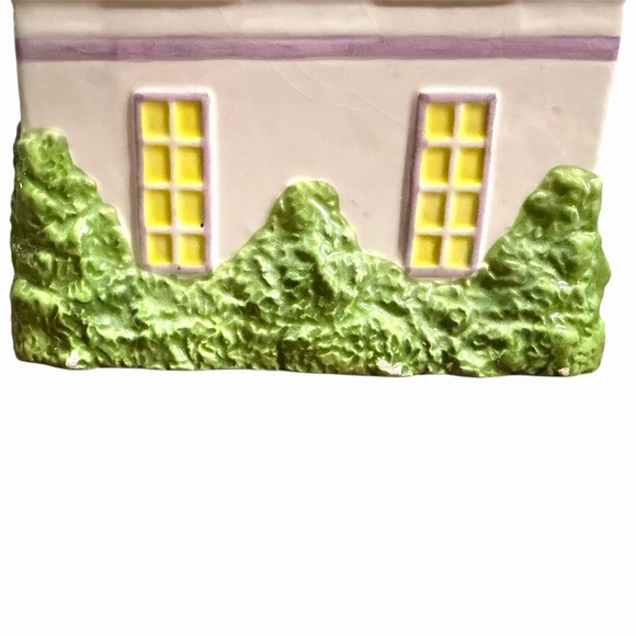 Vintage House Cookie Jar Pier 1 Hand Painted Storage Ceramic Village - Picture 4 of 8